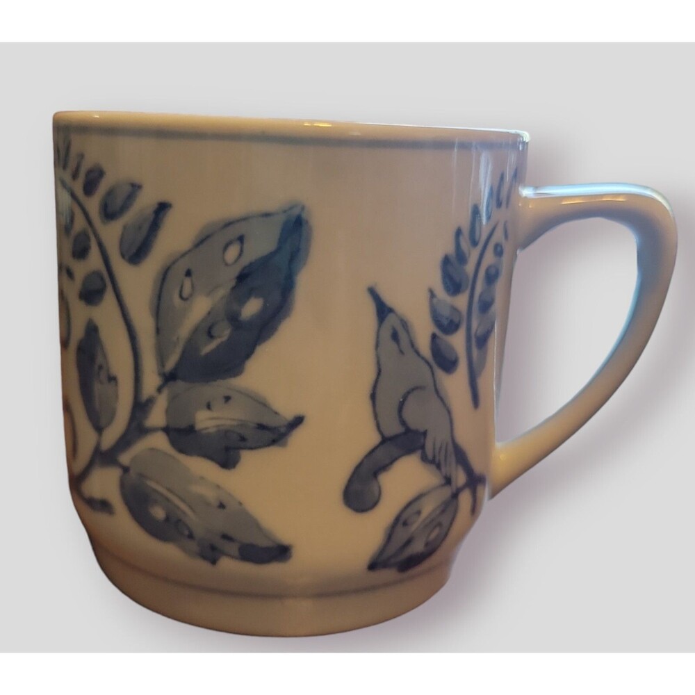 Williams Sonoma By IDG Co Mug - Italy - Blue and White Birds w/ Flowers - 8 oz